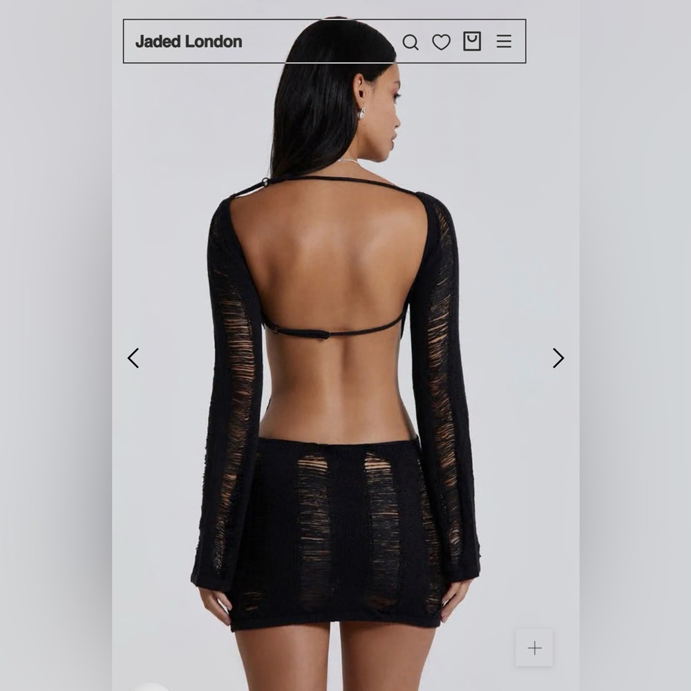 Black Umbra Shredded Mini Dress